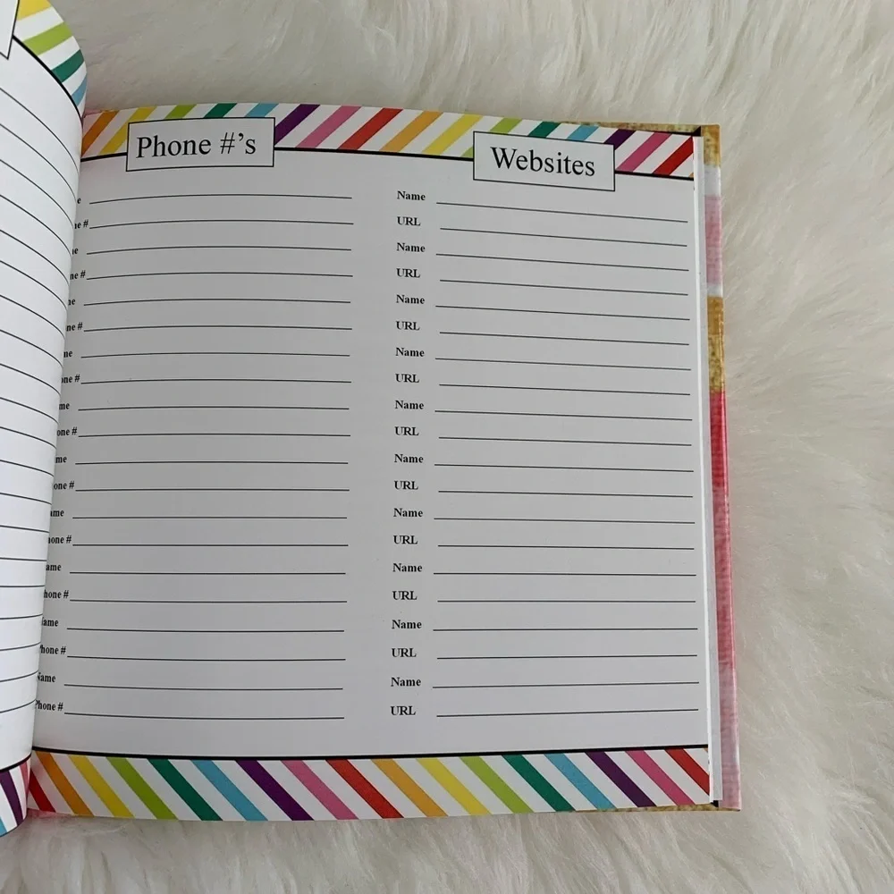 8x8 Address Planner Book Hibiscus Pink Gold